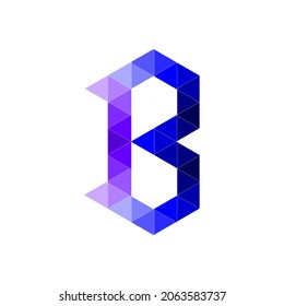 B letter logo design. White background. Blue colour combination. Lettermark