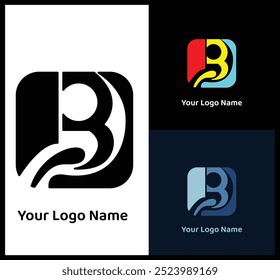 "B" letter logo with dynamic abstract design. Unique shape combination suitable for creative business or marketing agency