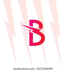 B letter logo with Electrical sign, electricity logo, power energy logo, and icon