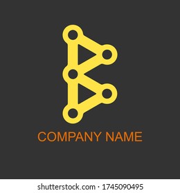 Logotipo de letra B, elegante logo industrial elegante de oro en el fondo negro