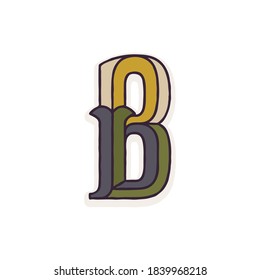 Logo de la letra B con colores tenues. Se puede usar en su identidad corporativa, emblema retro, afiches herálicos, diseño agrícola y otros. 