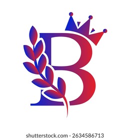 B letter logo with floral ornament accents