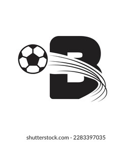 B letter logo, football logo, Sport logo design template vector