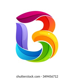 B letter logo formed by twisted lines. Font style, vector design template elements for your application or corporate identity.