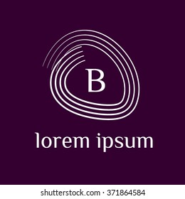 B letter logo with a free drawn border - vector (sign, symbol, icon, border)