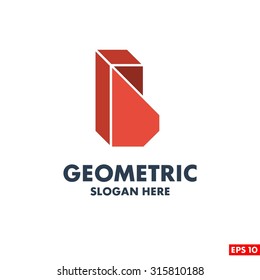 B Letter Logo. Geometric triangle mosaic pattern element isolated on white. Universal business identity element. vector illustration
