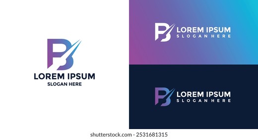 B letter logo with gradient color