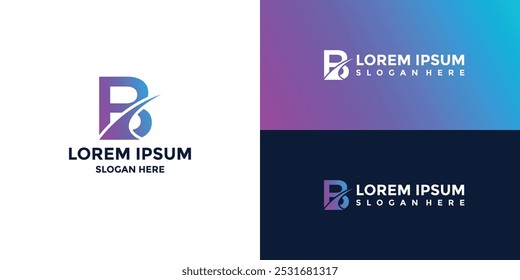 B letter logo with gradient color