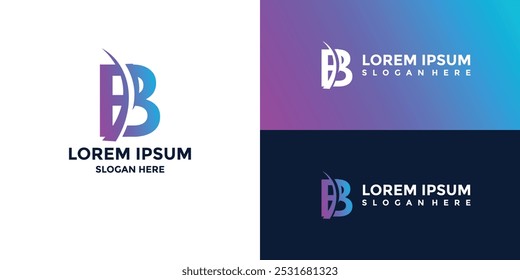 B letter logo with gradient color