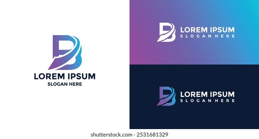 Logotipo da letra B com cor de gradiente