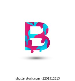 b letter logo gradient template design