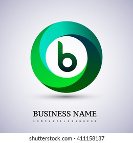 B letter logo in the green circle. Vector design template elements for your application or company identity.