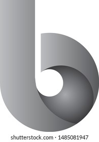 B letter logo in grey tons.