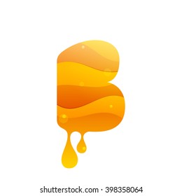 B letter logo. Honey style. Typeface, vector design template elements for your application or corporate identity.