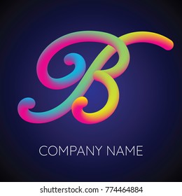 B Letter Logo Icon Blending color Design template Element. Vector illustration.