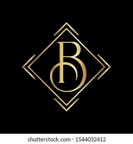 B letter logo, Letter B logo, B letter icon Design with black background. Luxury B letter