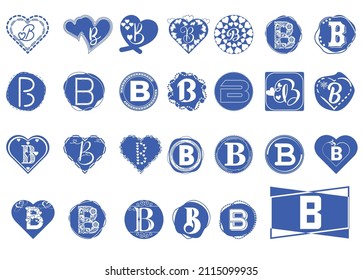 B letter logo and icon design bundle