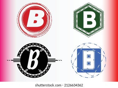 B letter logo and icon design template bundle