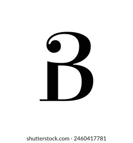 Logo de la letra B, logo de la letra B, icono de la letra B Diseño de fondo negro. Letra B de lujo 