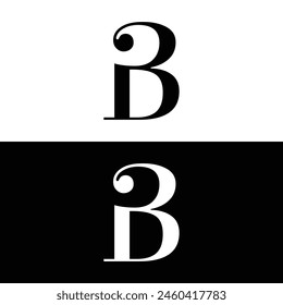 B letter logo, Letter B logo, B letter icon Design black background. Luxury B letter 