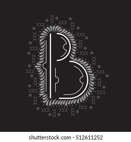 B letter logo icon design with semicircles elements. Initial monogram letter B for your design