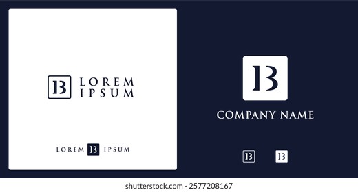 B Letter Logo and icon with frame, vector image editable