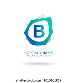 B Letter logo icon. Modern full color gradation design with unique shape for creative use. Vector illustration