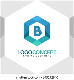 B Letter Logo Icon Mosaic Pattern Design template Element