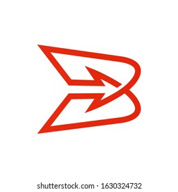  B letter logo initial design arrow