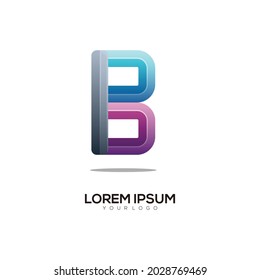 B-Buchstaben-Logo-Initialen mit Farbverlauf-Abstrakt