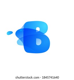 B letter logo made of clear water and dew drops. You can use it in your eco friendly identity, organic emblem, blue watercolor design and others. 