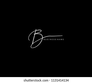 B Letter Logo Manual Elegant Minimalist Signature 