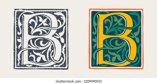 B Letter Logo Medieval Gothic Style Stock Vector (Royalty Free ...