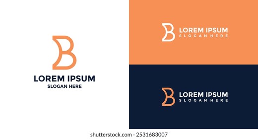 B letter logo with minimalist style