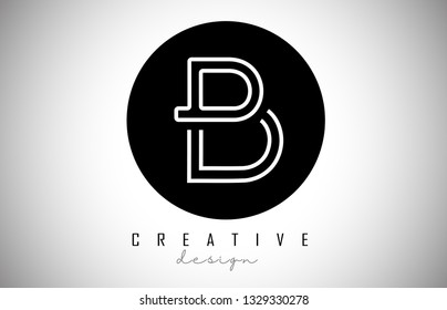 B Letter Logo Monogram Design. Creative B Letter Icon on Black Circle Vector Illustration.