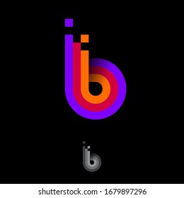 Logo de la letra B. B monogramo como ecualizador. El logotipo original consiste en rayas de color. Opción monocroma.