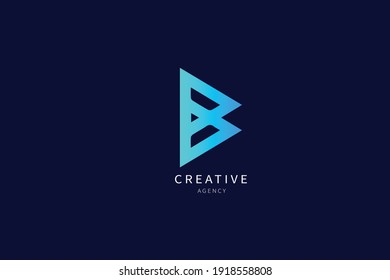 B Letter Logo Monogram Minimalist Design