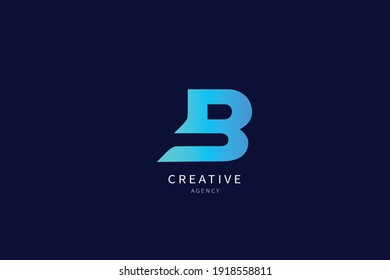 B Letter Logo Monogram Minimalist Design Stock Vector (Royalty Free ...