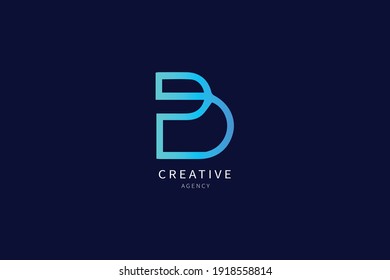 B Letter Logo Monogram Minimalist Design