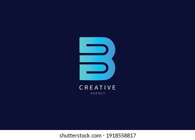 B Letter Logo Monogram Minimalist Design