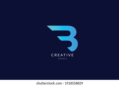 B Letter Logo Monogram Minimalist Design