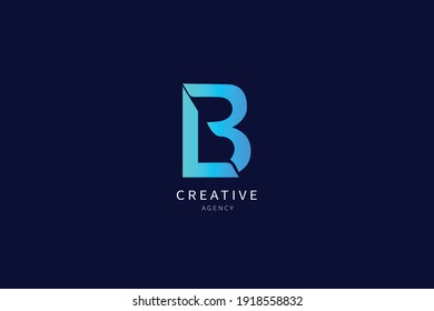 B Letter Logo Monogram Minimalist Design