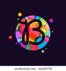 B letter logo with mosaic pattern. Abstract multicolored vector design template elements for your application or corporate identity.