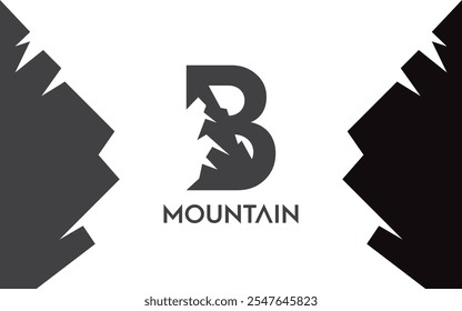 B Letter logo mountain for identity. letter templatefor your brand