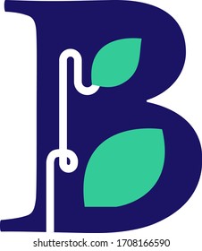 B letter logo in nature concept