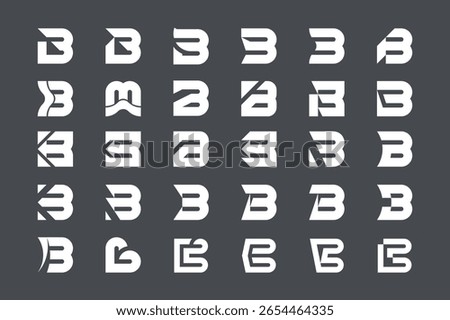 B letter logo object, New 30 B logo template.