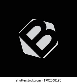 b-Buchstaben-Logo mit Polygon 