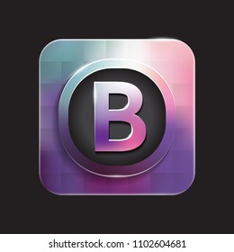 B letter logo in the rounded rectangle shape, font icon, Vector design template elements for your application or company identity.