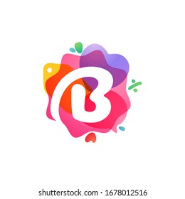 B Letter Logo With Sale Icons. Overlapping Watercolor Negative Space Font. Perfect Typeface For Shop Identity, Best Price Print, Super Offer Posters, Etc.