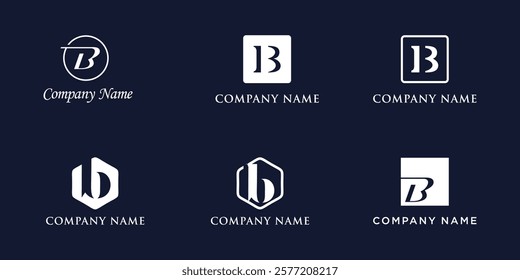 B Letter Logo Set Monogram style, bundle vector